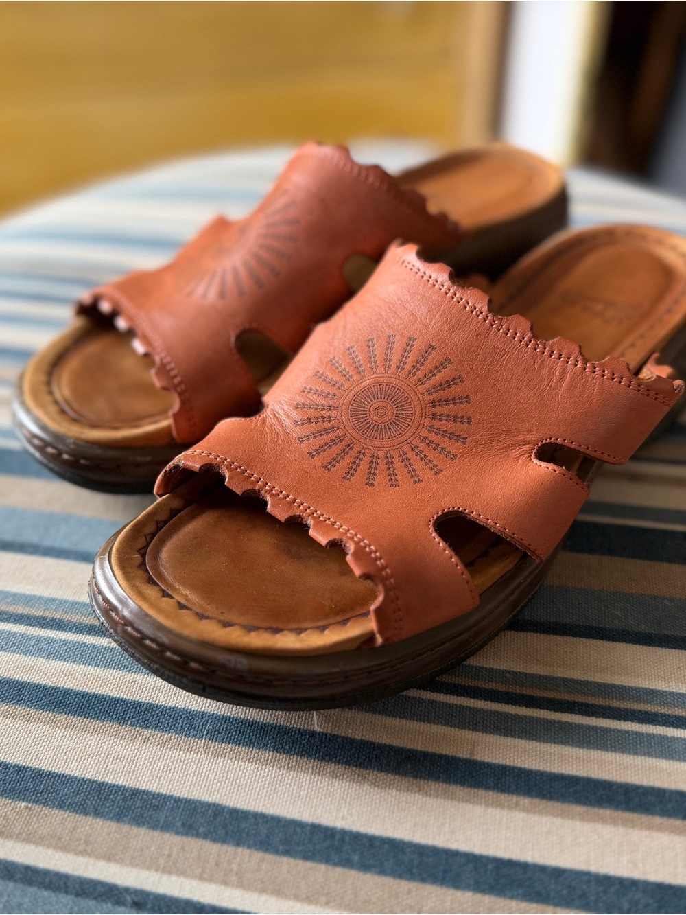 Comfort Slide Sandals in Rust Brown - Women